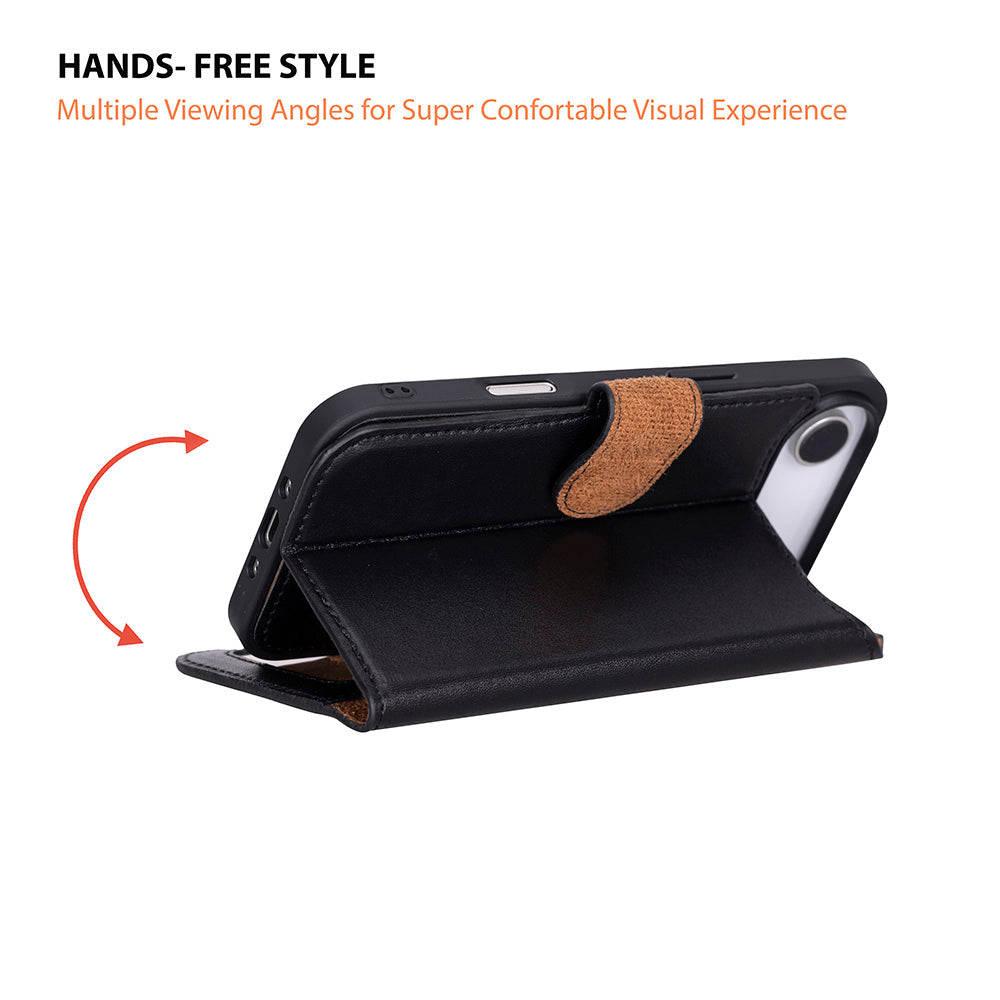 iPhone 17 Air Magic Wallet Echtleder Geldbörsenhülle (Rot, Schwarz, Tan, Rosa, Grau, Blau, Braun,)