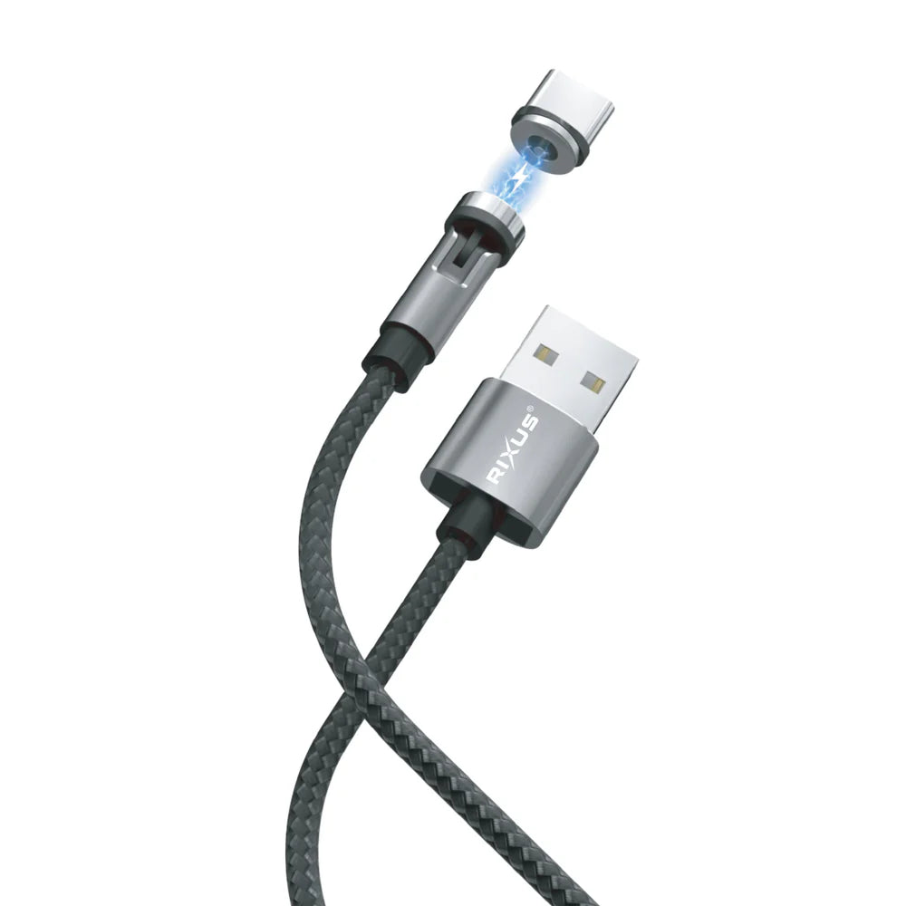 Rixus RXU48 Magnetisches 3-in-1 Ladekabel – Schwarz (100 cm)