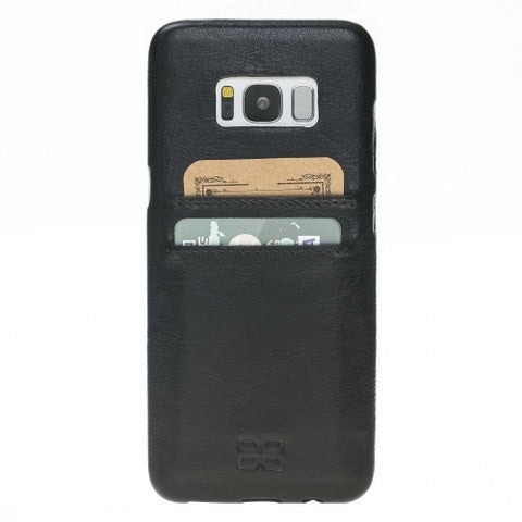 Leder Ultra Cover mit Kreditkartenhalter für Samsung S8 - Schwarz