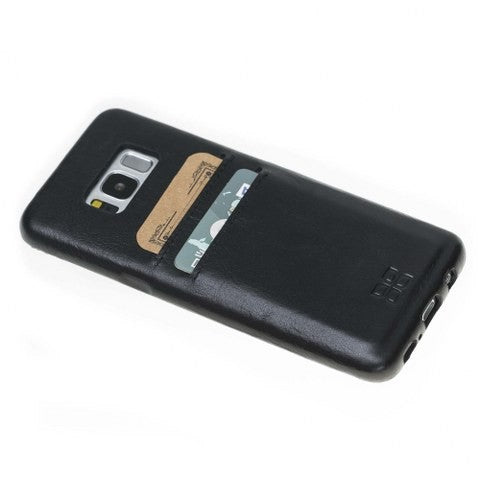 Leder Ultra Cover mit Kreditkartenhalter für Samsung S8 - Schwarz