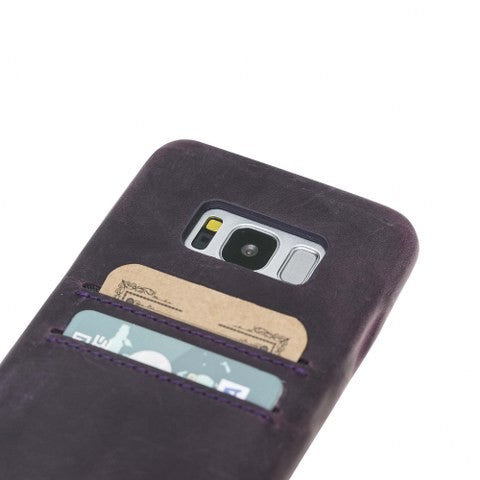 Leder Ultra Cover mit Kreditkartenhalter für Samsung S8 - Lila