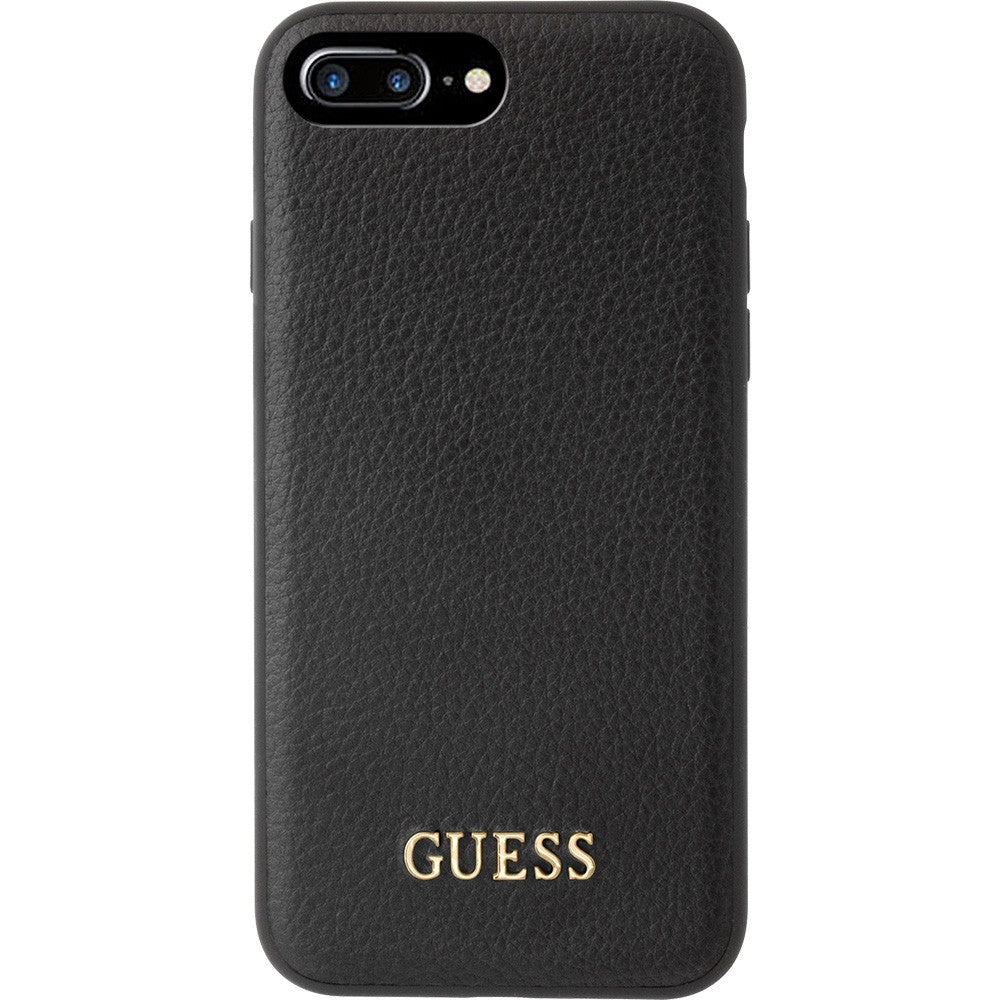 Guess - iPhone 8 Plus / 7 Plus Iridescent Leder Hardcase Hülle Schwarz