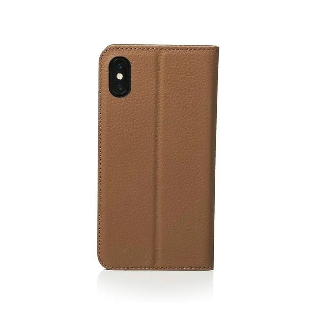 Mike Galeli - iPhone Xs / X Echtleder Book Case Tasche Flip Cover - Braun