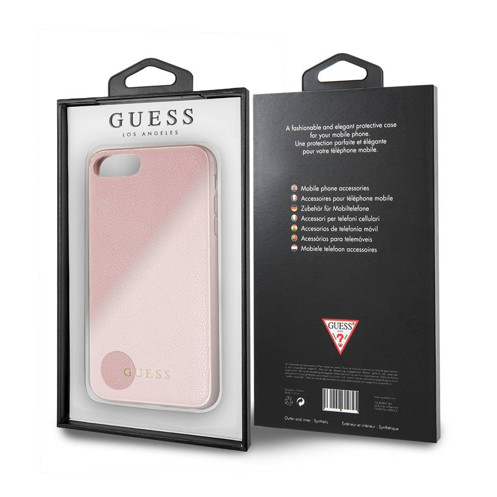 Guess - iPhone 8 Plus / 7 Plus Iridescent Leder Hardcase Hülle Pink