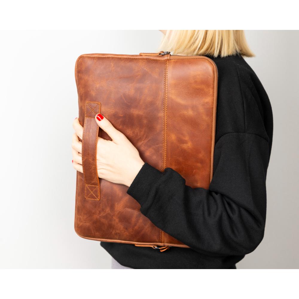 Leeds Slim Leder-Laptoptasche – Eleganz Funktionalität vereint