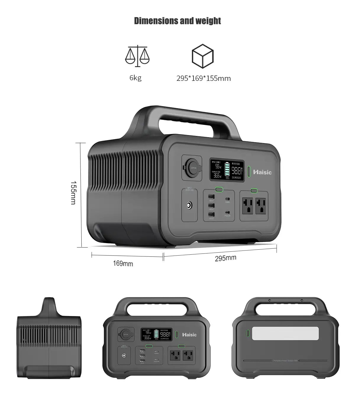 Haisic HS600 Tragbare Powerstation – Hohe Kapazität, Kompaktes Design, Vielseitiger Einsatz