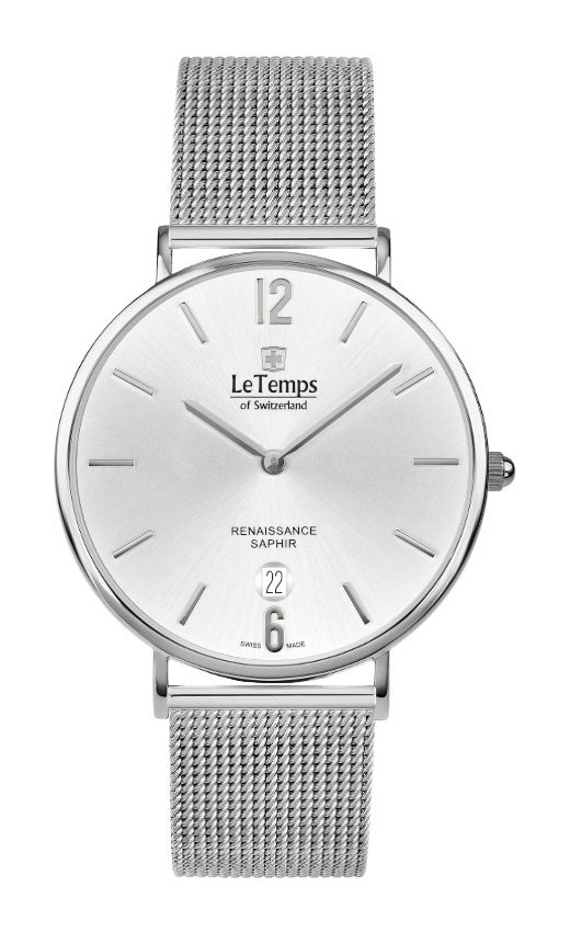 Renaissance Unisex Uhr mit silbernem Milanaisearmband – Saphirglas