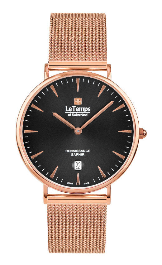 Renaissance Unisex Uhr mit goldenem Milanaisearmband – Saphirglas