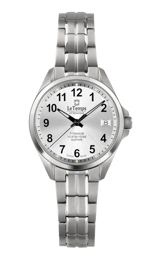 Titanium Lady Damenuhr mit silbernem Titanarmband – Saphirglas