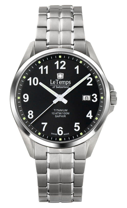 Titanium Gent Herrenuhr mit silbernem Titanarmband – Saphirglas
