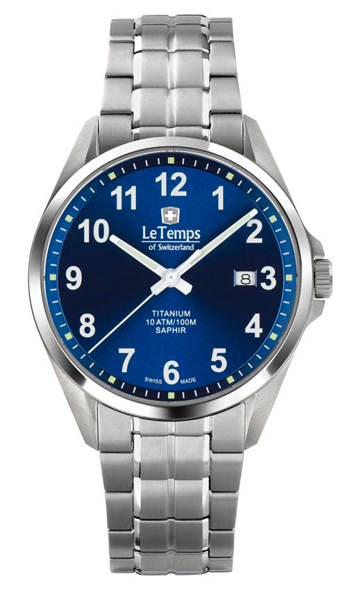 Titanium Gent Herrenuhr mit silbernem Titanarmband – Saphirglas