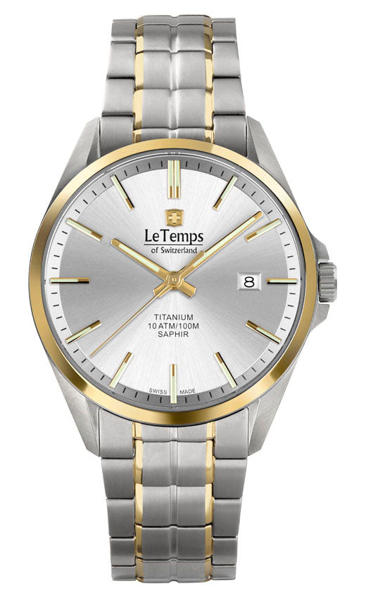 Titanium Gent Herrenuhr mit vergoldetem Titanarmband – Saphirglas