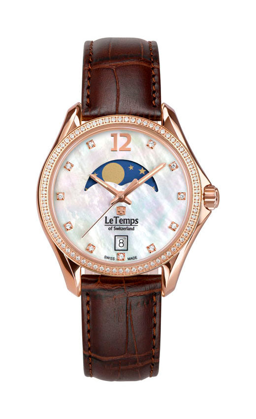 Sport Elegance Lady 33 Damenuhr mit braunem Lederarmband – Saphirglas
