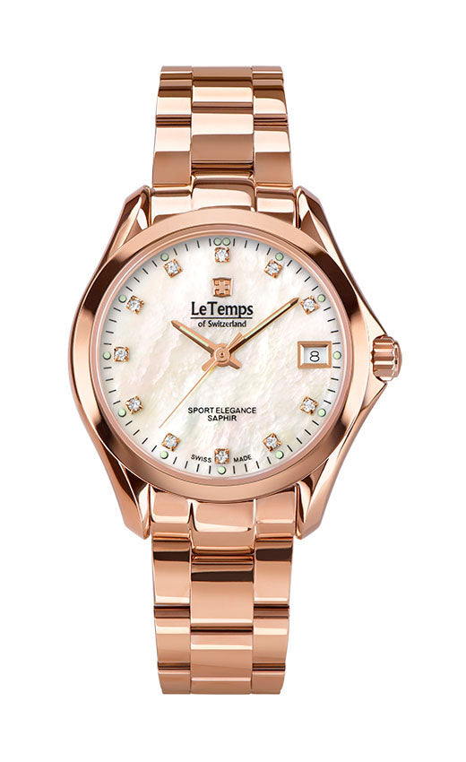 Sport Elegance Lady 33 Damenuhr mit goldenem Edelstahlarmband