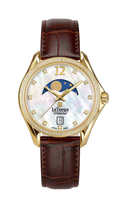 Sport Elegance Lady 33 Damenuhr mit braunem Lederarmband – Saphirglas