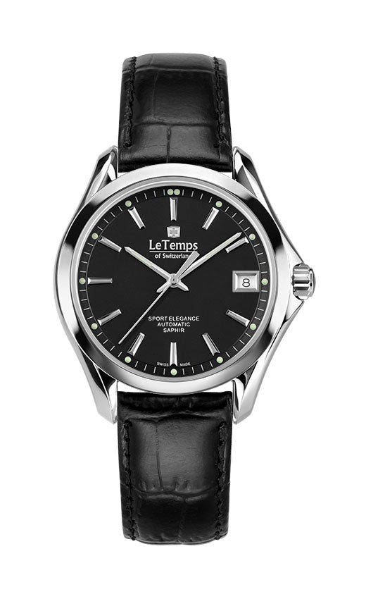 Sport Elegance Lady 33 Automatik Damenuhr mit silbernem Lederarmband
