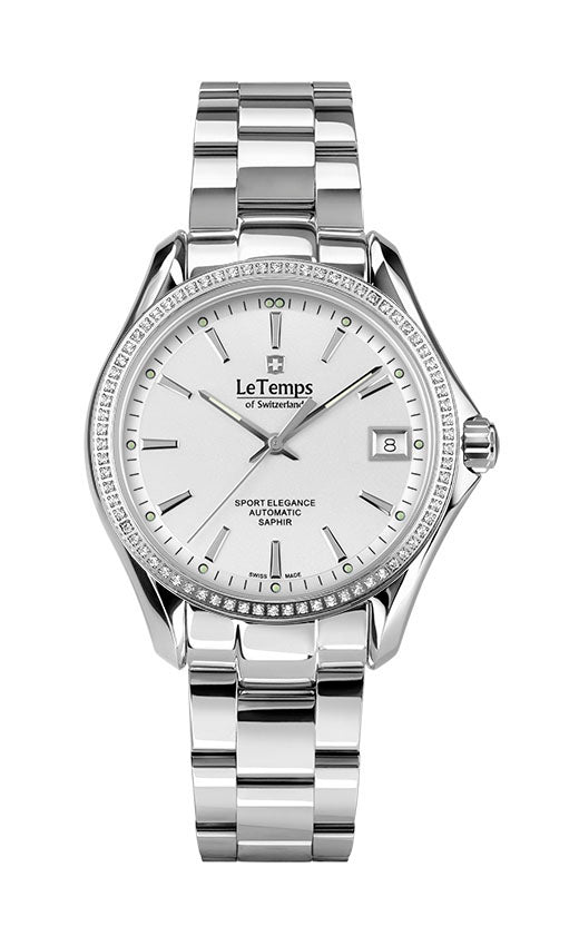 Sport Elegance Lady 33 Automatik Damenuhr mit silbernem Edelstahlarmband