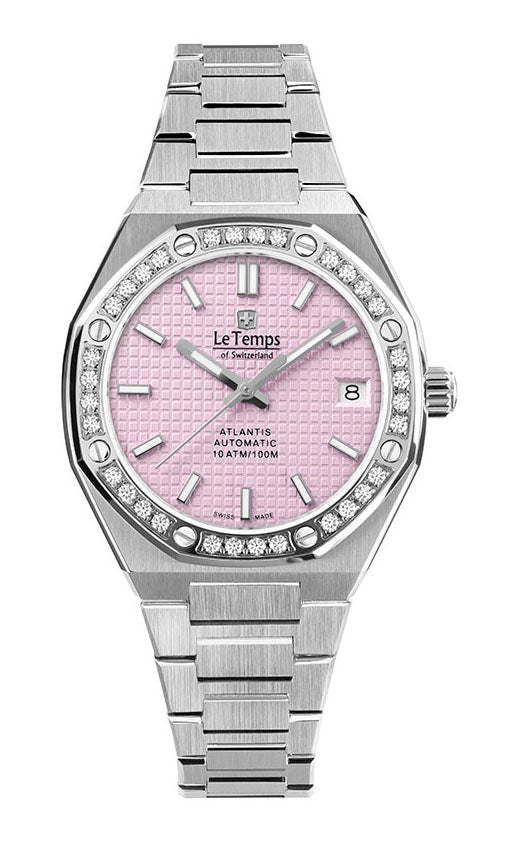 Atlantis Lady Automatik Damenuhr mit silbernem Edelstahlarmband
