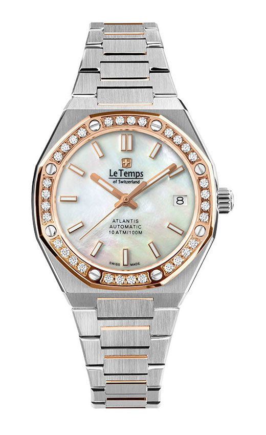 Atlantis Lady Automatik Damenuhr mit silbernem Edelstahlarmband