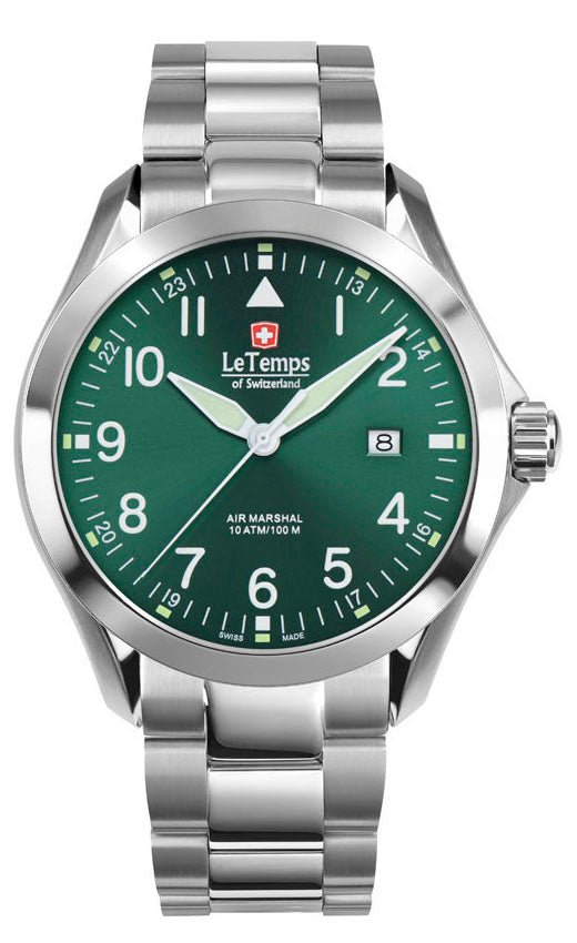 Air Marshal 43 Unisex Uhr mit silbernem Edelstahlarmband – Saphirglas
