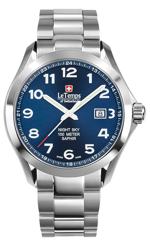 Sport Elegance Gent 43 Herrenuhr mit silbernem Edelstahlarmband
