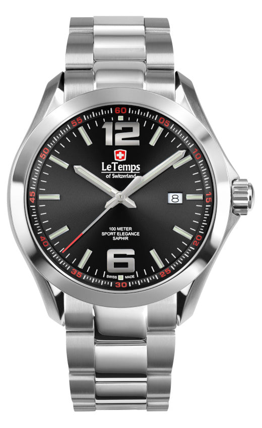 Sport Elegance Gent 43 Herrenuhr mit silbernem Edelstahlarmband