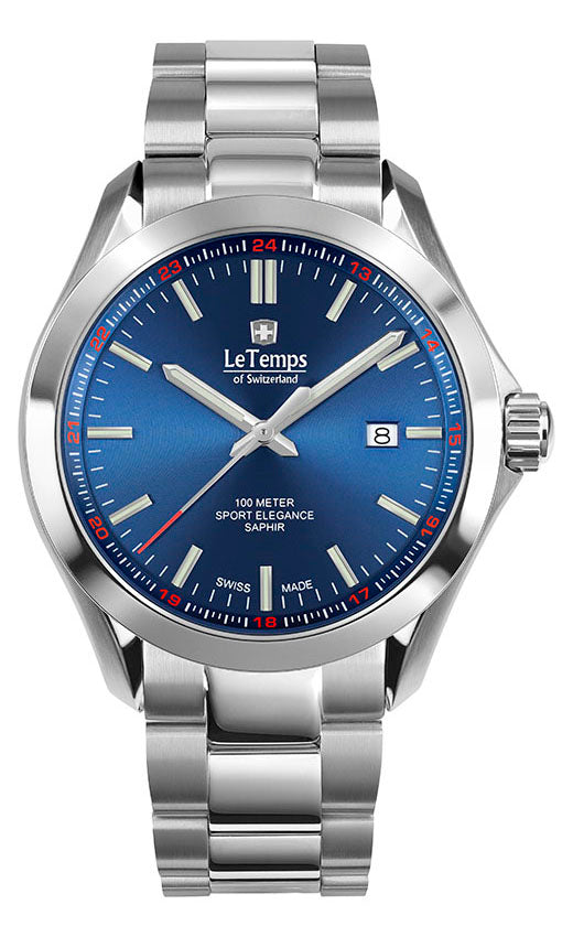 Sport Elegance Gent 43 Herrenuhr mit silbernem Edelstahlarmband