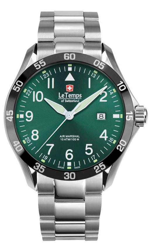 Air Marshal 43 Unisex Uhr mit silbernem Edelstahlarmband – Saphirglas