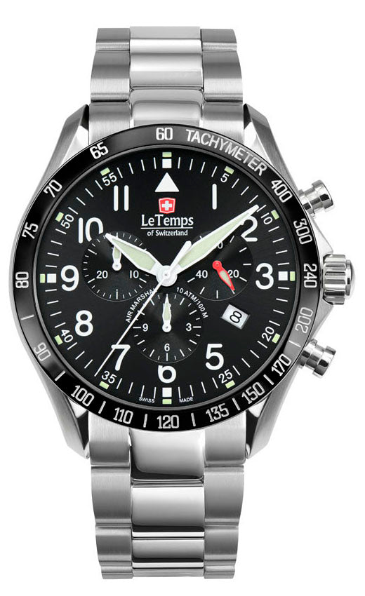 Air Marshal 43 Chronograph Unisex Uhr mit silbernem Edelstahlarmband