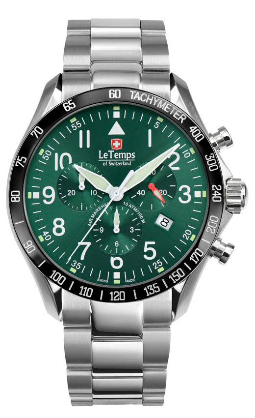Air Marshal 43 Chronograph Unisex Uhr mit silbernem Edelstahlarmband