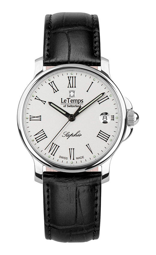 Zafira Unisex Unisex Uhr mit schwarzem Lederarmband – Saphirglas