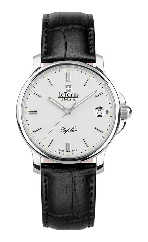 Zafira Unisex Unisex Uhr mit schwarzem Lederarmband – Saphirglas