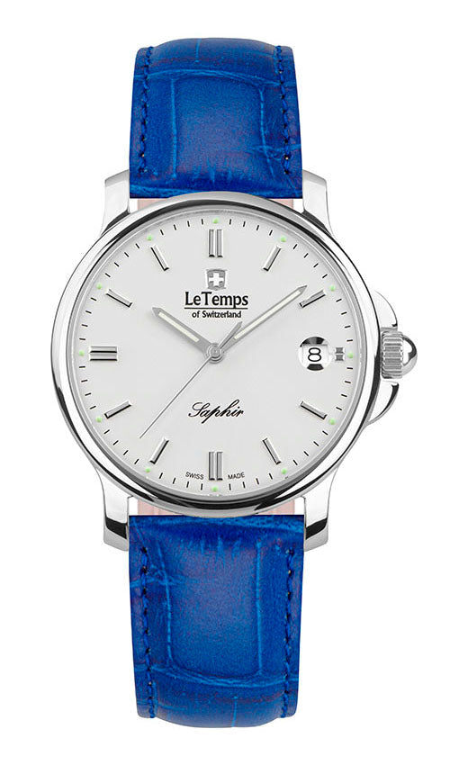 Zafira Unisex Unisex Uhr mit blauem Lederarmband – Saphirglas