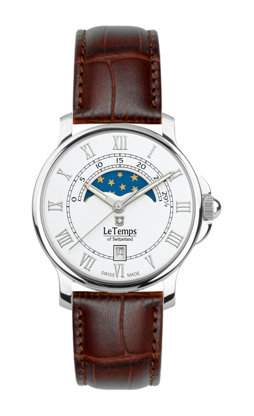 Zafira Unisex Unisex Uhr mit braunem Lederarmband – Saphirglas