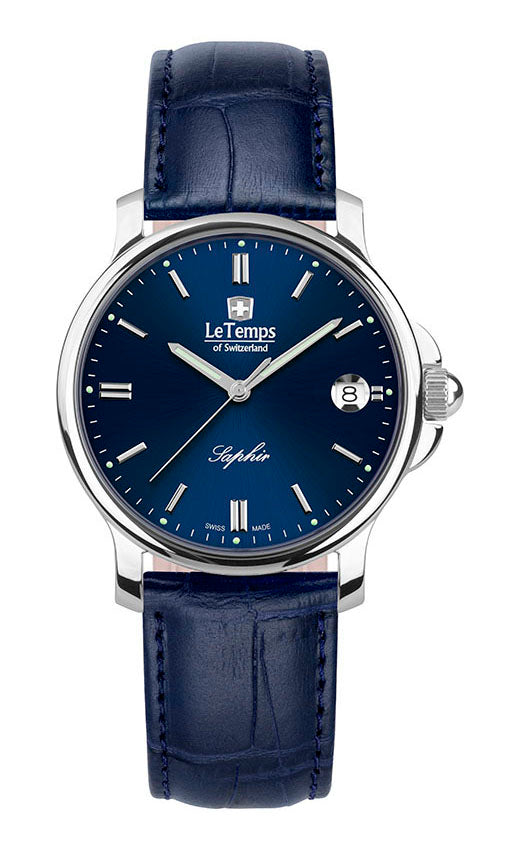 Zafira Unisex Unisex Uhr mit blauem Lederarmband – Saphirglas