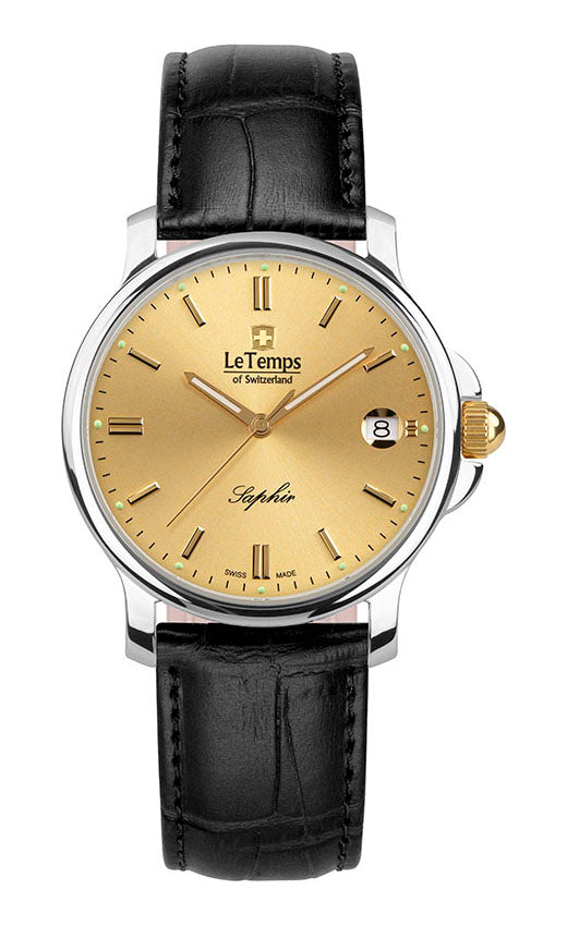 Zafira Unisex Unisex Uhr mit schwarzem Lederarmband – Saphirglas
