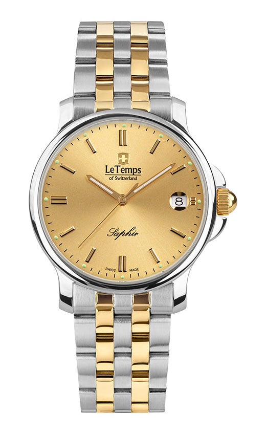Zafira Unisex Unisex Uhr mit vergoldetem Edelstahlarmband – Saphirglas