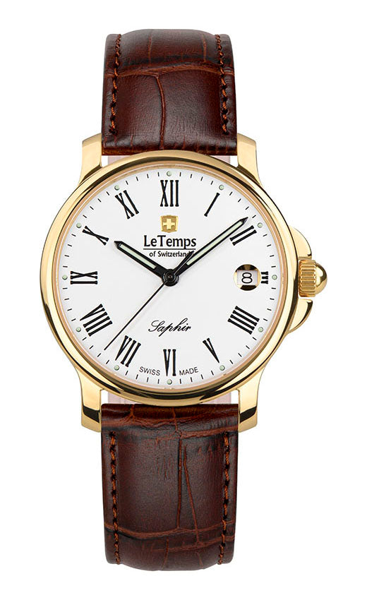 Zafira Unisex Unisex Uhr mit braunem Lederarmband – Saphirglas