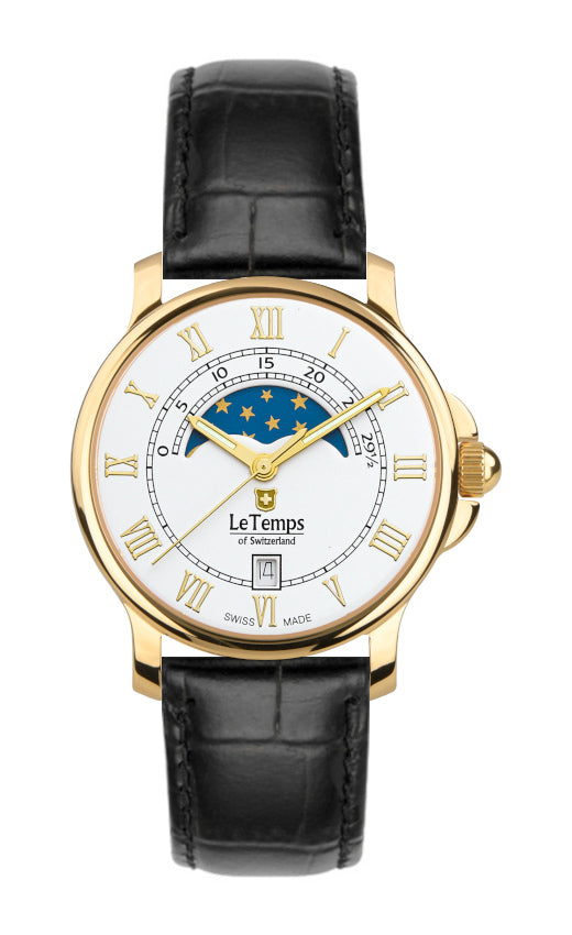 Zafira Unisex Unisex Uhr mit schwarzem Lederarmband – Saphirglas