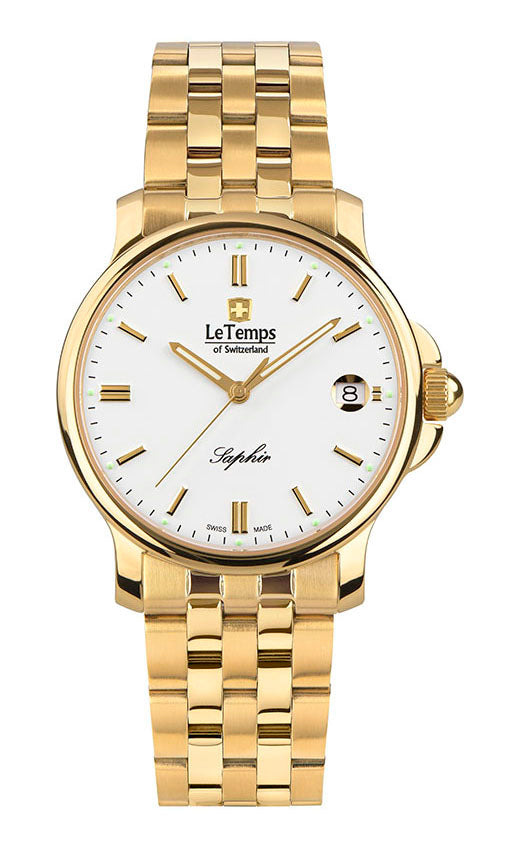 Zafira Unisex Unisex Uhr mit vergoldetem Edelstahlarmband – Saphirglas