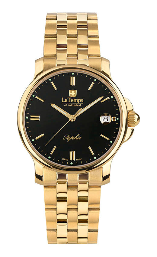 Zafira Unisex Unisex Uhr mit vergoldetem Edelstahlarmband – Saphirglas