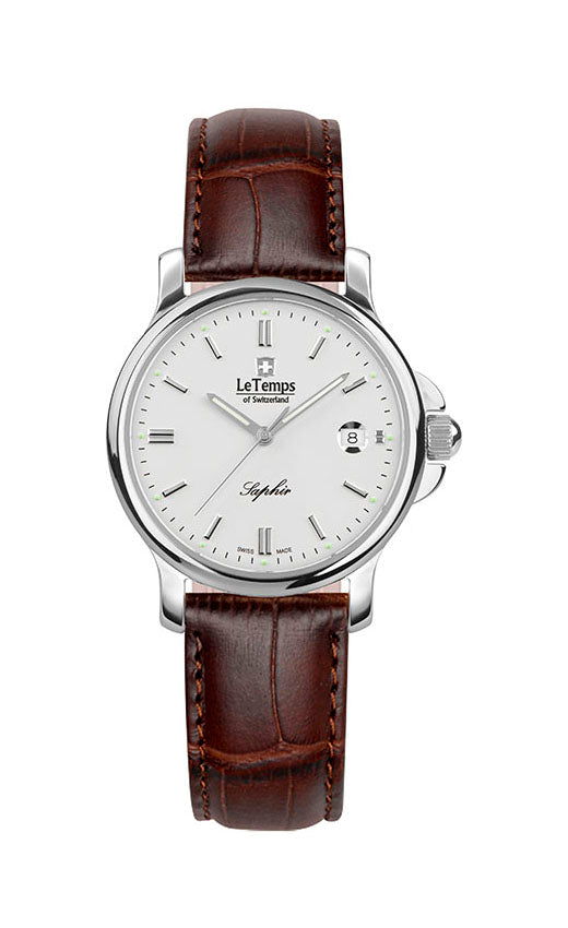 Zafira Lady Damenuhr mit braunem Lederarmband – Saphirglas
