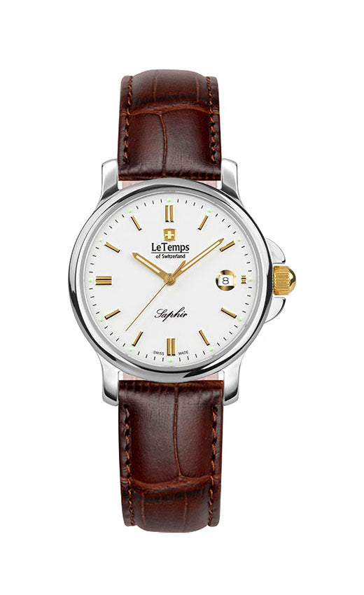 Zafira Lady Damenuhr mit braunem Lederarmband – Saphirglas