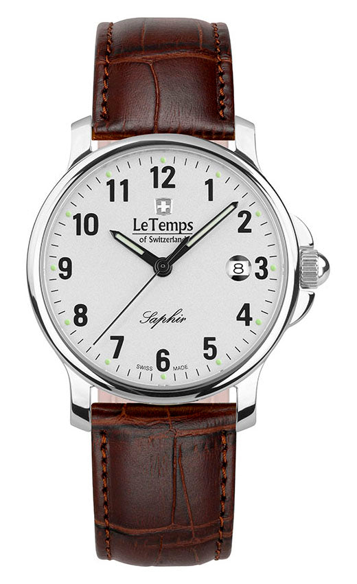 Zafira Gent Herrenuhr mit braunem Lederarmband – Saphirglas
