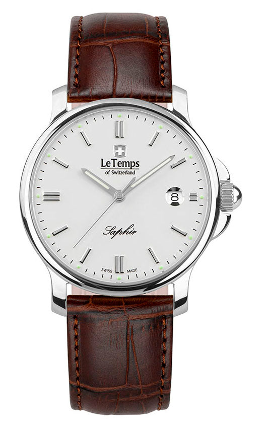 Zafira Gent Herrenuhr mit braunem Lederarmband – Saphirglas