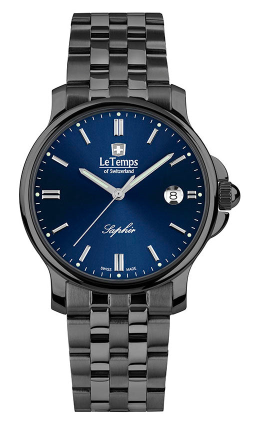 Zafira Gent Herrenuhr mit schwarzem Edelstahlarmband – Saphirglas