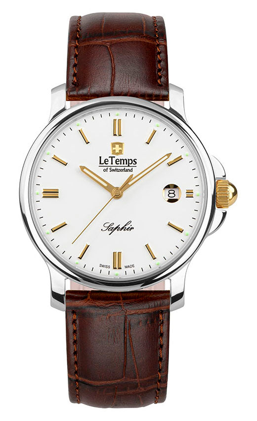 Zafira Gent Herrenuhr mit braunem Lederarmband – Saphirglas