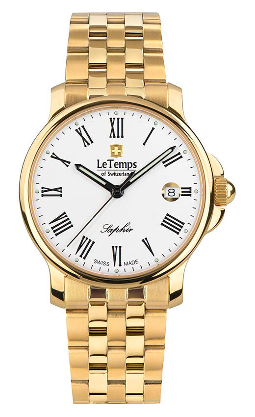 Zafira Gent Herrenuhr mit vergoldetem Edelstahlarmband – Saphirglas