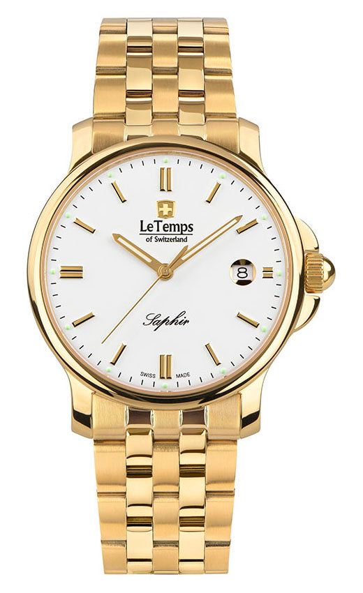 Zafira Gent Herrenuhr mit vergoldetem Edelstahlarmband – Saphirglas