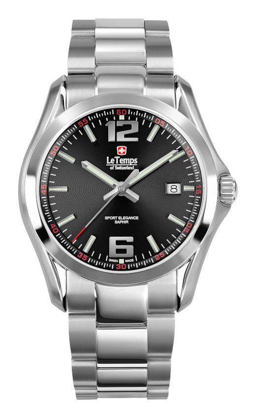 Sport Elegance Gent Herrenuhr mit silbernem Edelstahlarmband – Saphirglas